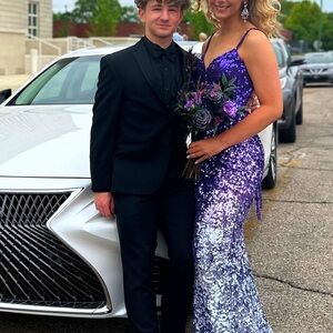 Purple ombré rare Sherri Hill gown!  Stunning for prom!